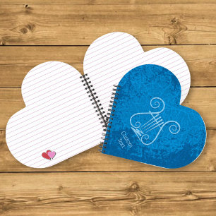 Blue Lyre Hintergrund Notizbuch