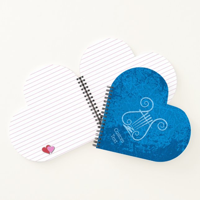 Blue Lyre Hintergrund Notizbuch (Innenseite)