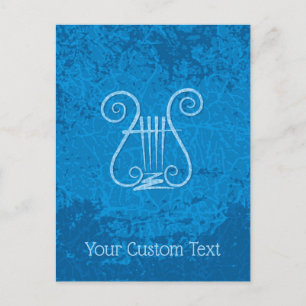 Blue Lyre Hintergrund Postkarte