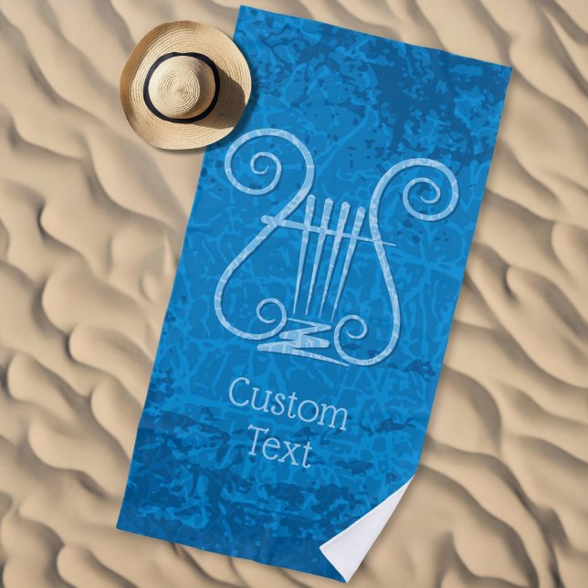 Blue Lyre Hintergrund Strandtuch (Von Creator hochgeladen)