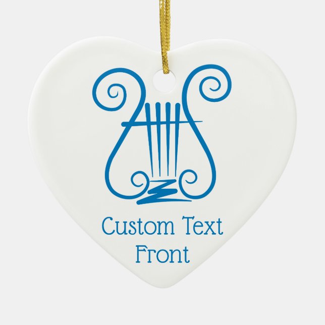 Blue Lyre Keramik Ornament (Vorne)
