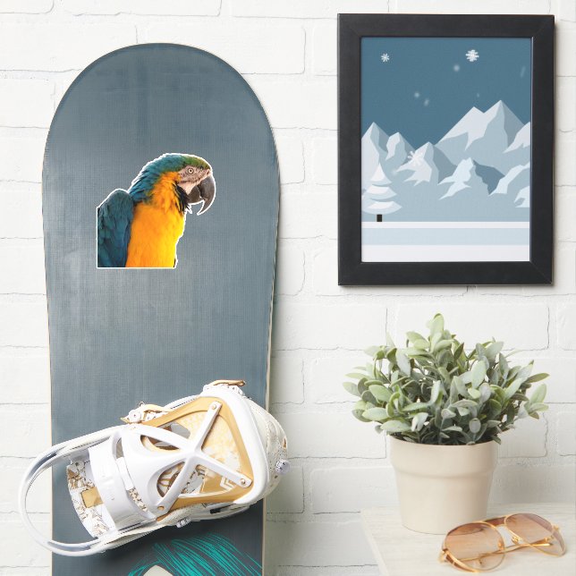 Blue Macaw Aufkleber (Snowboard)