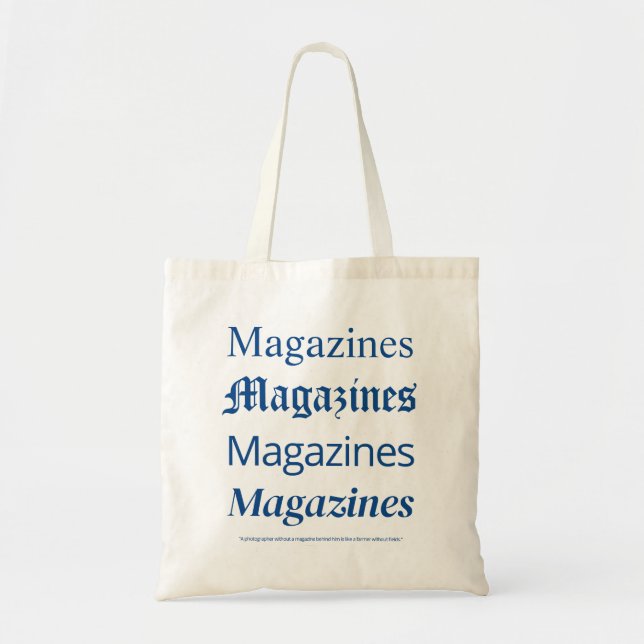 Blue Magazines Tote Bag, Trendy Fashion Tote Bag Tragetasche (Vorne)