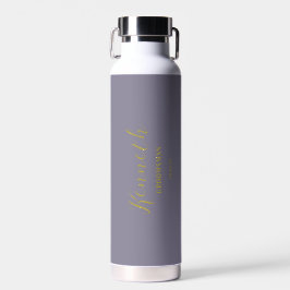 Blue Magenta Brass Modern Monogram Bachelor Trinkflasche