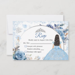 Blue Magic Christmas Snowflake Xv Anos RSVP Card