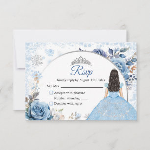 Blue Magic Christmas Snowflake Xv Anos RSVP Card Karte