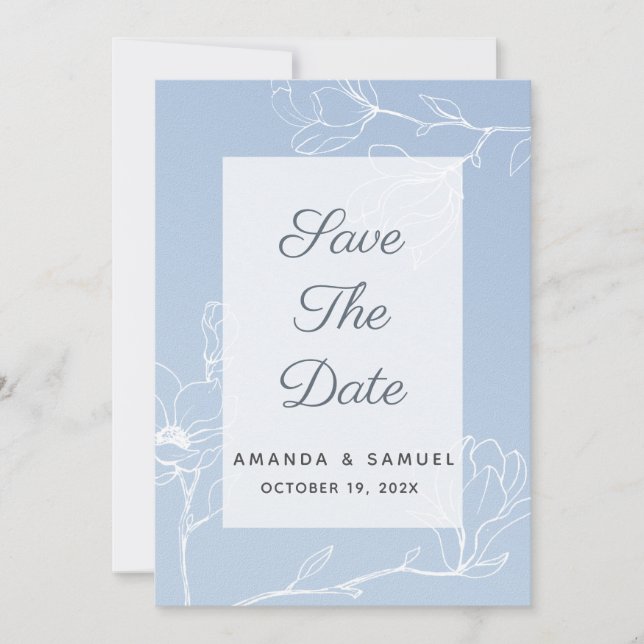 Blue Magnolia Save The Date (Vorderseite)