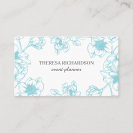 Blue Magnolia Vintag Handgemalte soziale Medien Visitenkarte