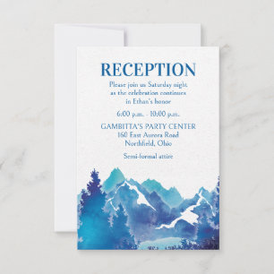 Blue Majestic Mountain Mitzvah Party Card Einladung