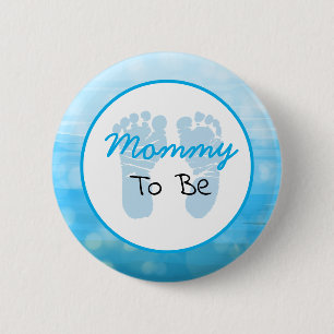 Blue Mama to Be Baby Dusche Button