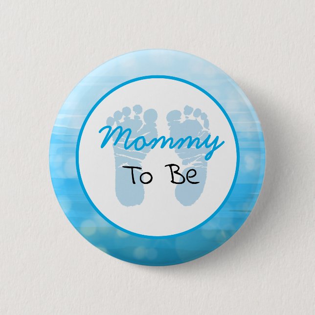 Blue Mama to Be Baby Dusche Button (Vorderseite)