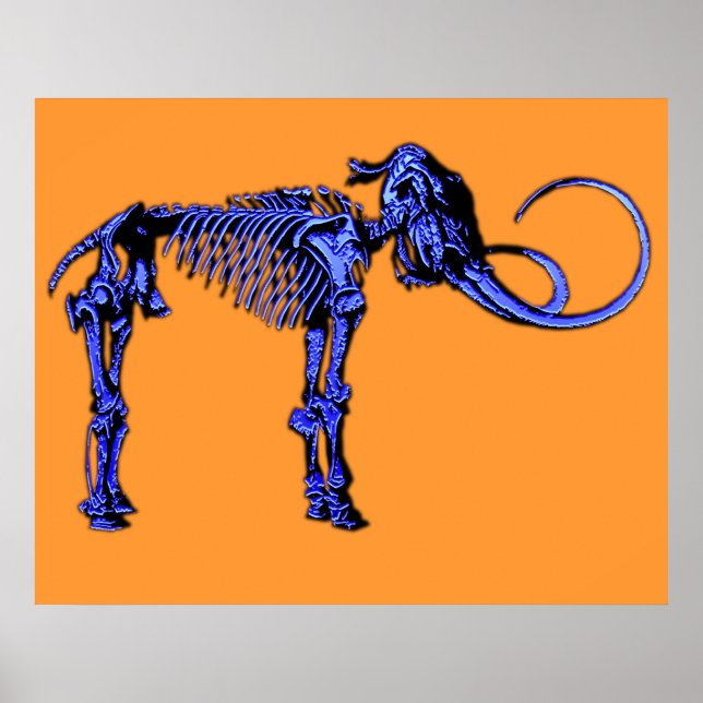 Blue Mammoth Skeleton Poster (Vorne)