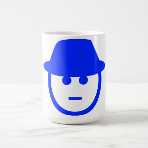 Blue Man Illustration Coffee Tasse