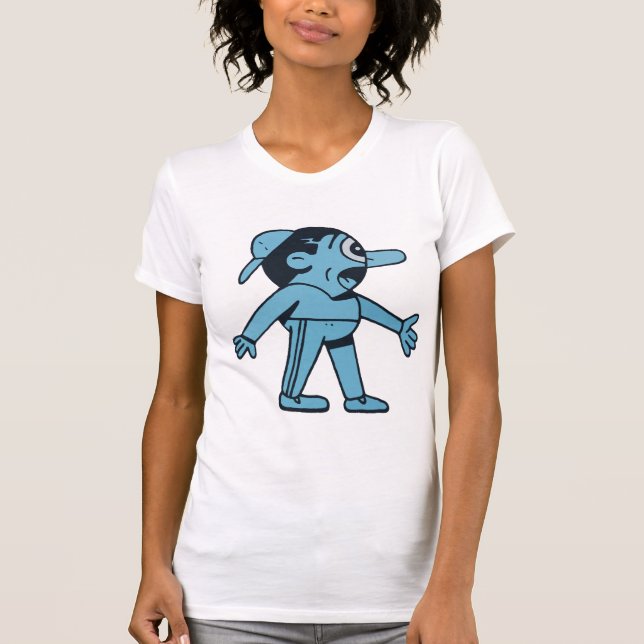 Blue Man Walks Hund. T-Shirt (Vorderseite)