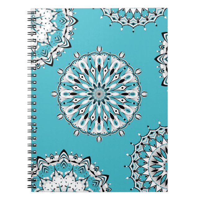 Blue Mandala 2 Spiral Notebook Notizblock (Vorderseite)