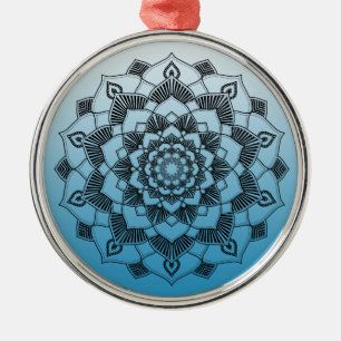 Blue Mandala Abstrakt Schöne Weihnachten Ornament Aus Metall