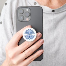 Blue Mandala Art Personalisiert Phone Grip