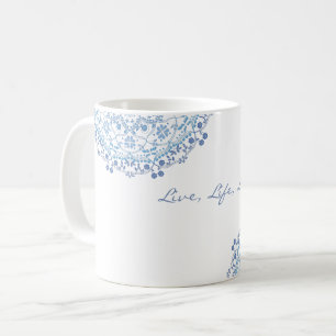 Blue Mandala auf White Editable Tasse