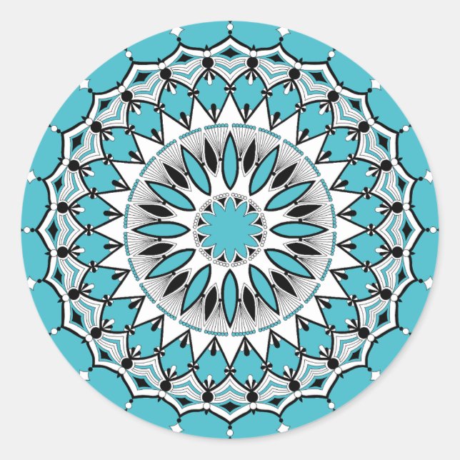 Blue Mandala (Design 1) Stickers (Vorderseite)