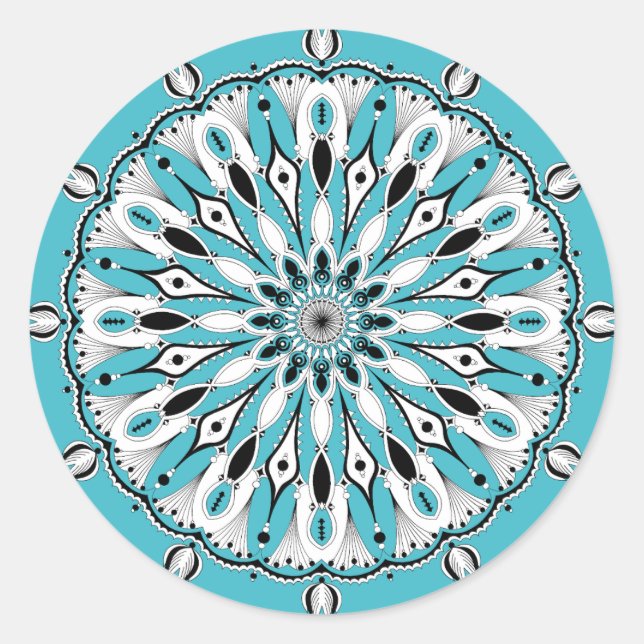 Blue Mandala (Design 2) Stickers (Vorderseite)