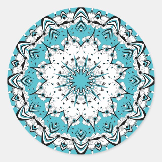 Blue Mandala (Design 3) Stickers (Vorderseite)