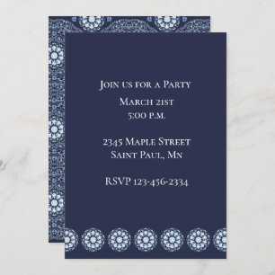 Blue Mandala Einladung