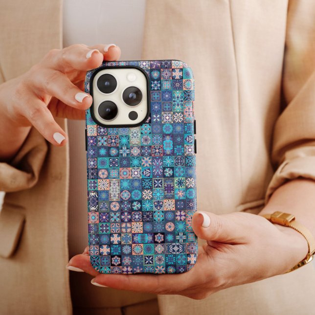 Blue Mandala Ethnic | iPhone 14 Case-Mate Hülle (Von Creator hochgeladen)