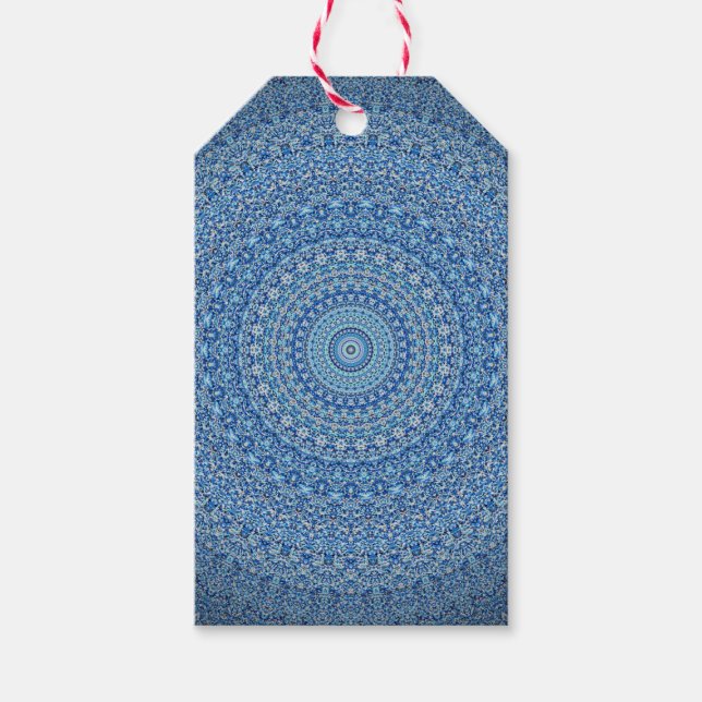 Blue Mandala Geschenkanhänger (Vorderseite)