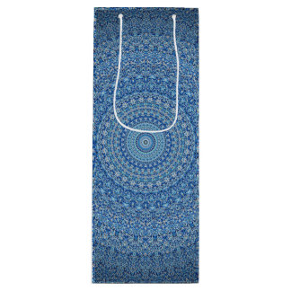 Blue Mandala Geschenktüte Für Weinflaschen