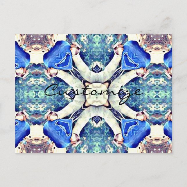 Blue Mandala Herz Thunder_Cove Postkarte (Vorderseite)
