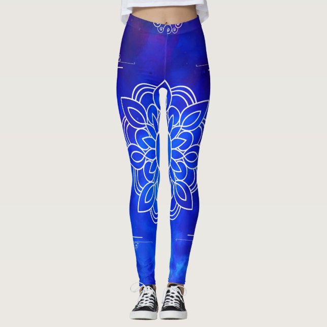 Blue Mandala Leggings (Vorderseite)