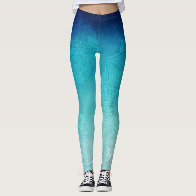 Blue Mandala Leggings (Vorderseite)