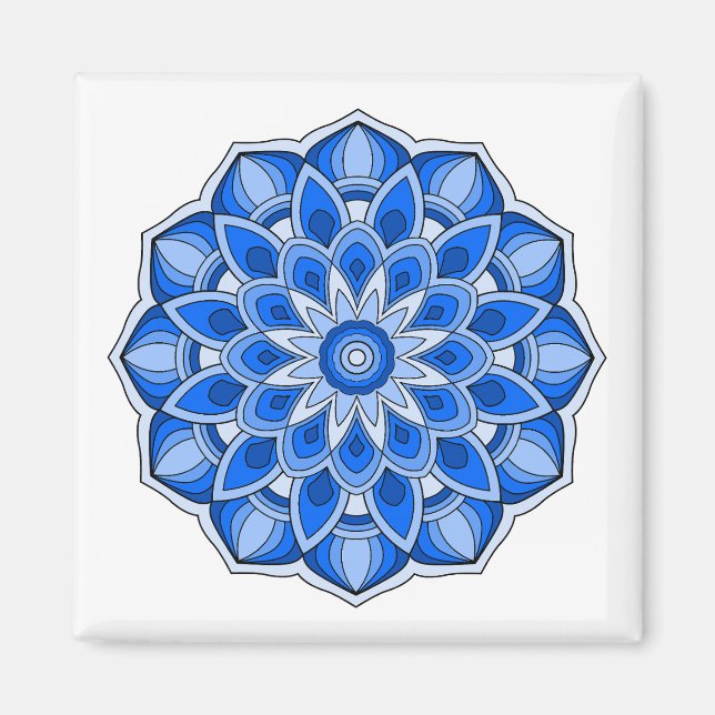 Blue Mandala Magnet (Vorne)