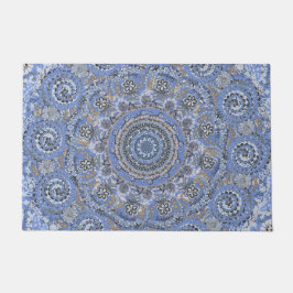 Blue Mandala mit Strandleben Fußmatte