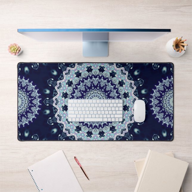 Blue Mandala Pattern Schreibtischunterlage (Büro 1)