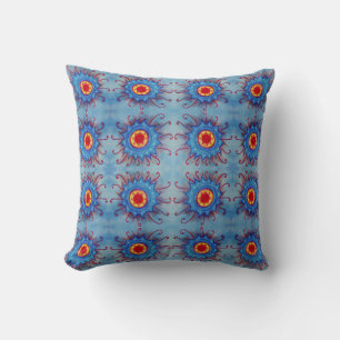 Blue Mandala Pattern Throw Cushion Kissen