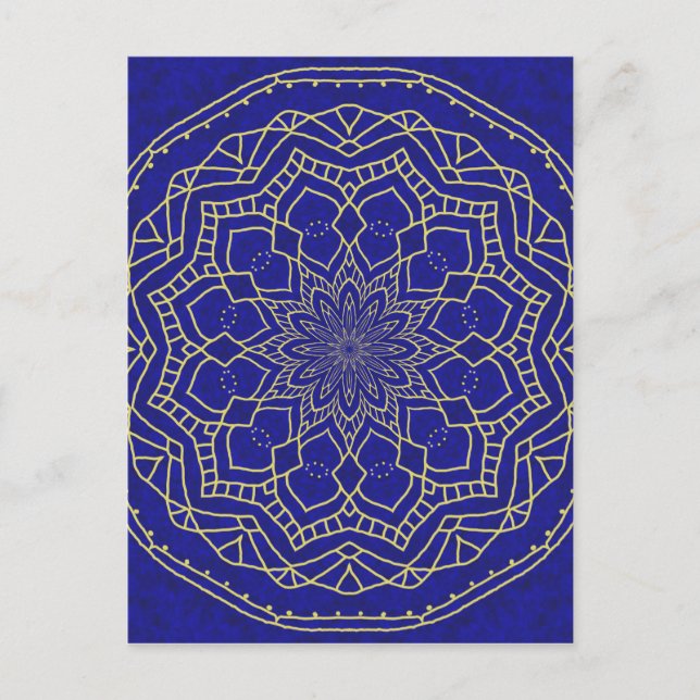 Blue Mandala Postkarte (Vorderseite)