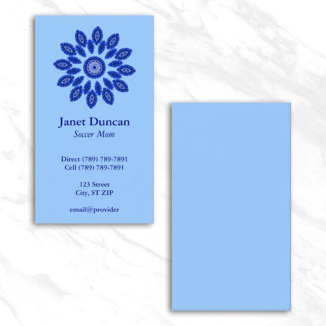 Blue Mandala Profil Telefonnummerkarte (Blue Mandala Profile Calling Card)