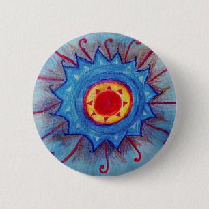 Blue Mandala Round Abzeichen Button