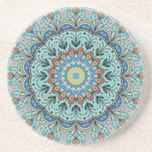 Blue Mandala Sandstone Untersetzer