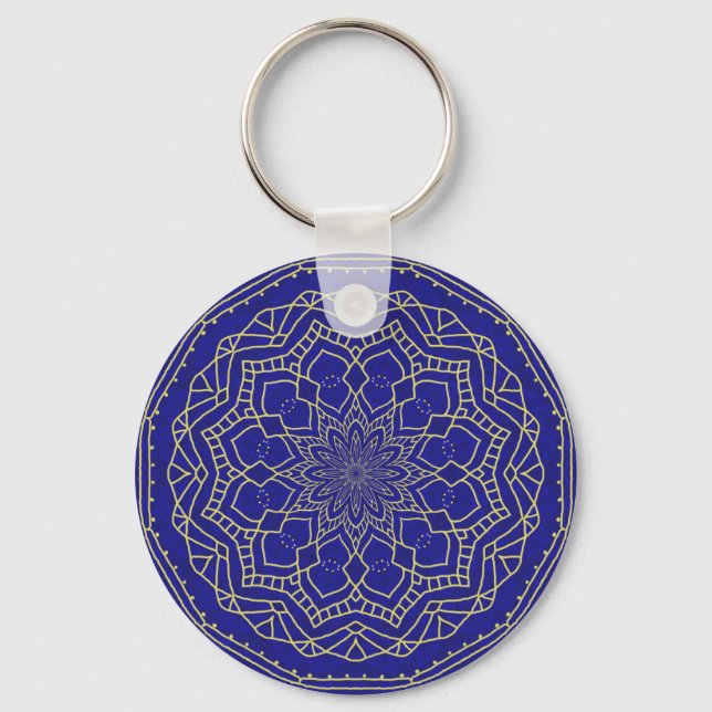 Blue Mandala Schlüsselanhänger (Vorderseite)