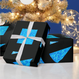 Blue Mandala Sparkles Geschenkpapier