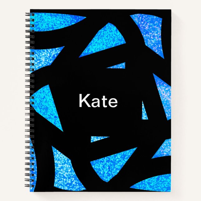 Blue Mandala Sparkles Notizbuch (Vorderseite)