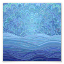 Blue Mandala Sunset am Meer