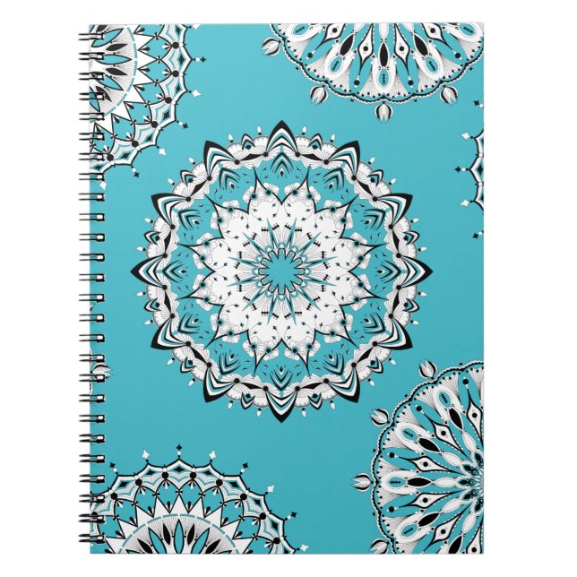 Blue Mandalases 3 SpiralNotebook Notizblock (Vorderseite)