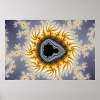 Blue Mandel - Fraktal Poster