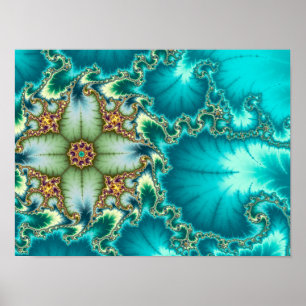 Blue Mandelbrot Fraktal Poster