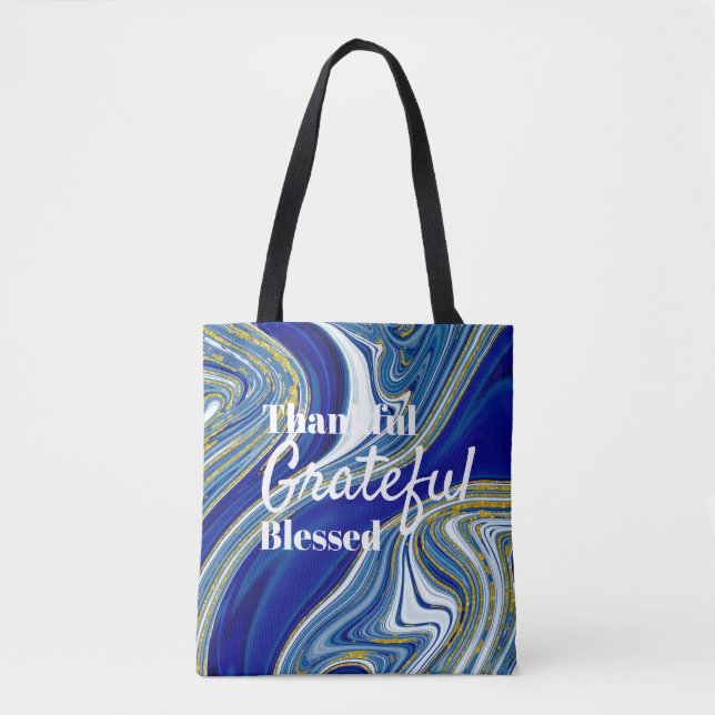 Blue Marbelized Exquisit Tote Bag (Vorderseite)