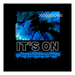 Blue Marble Abstract Acrylic Street Graphic Poster