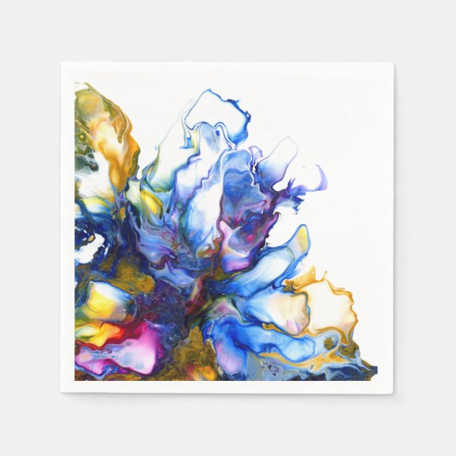 Blue Marble Agate Fluid Art Serviette (Vorderseite)